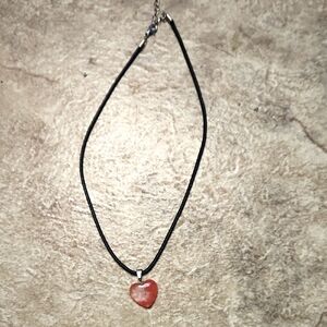 Heart Pendant Necklace with Black Cord